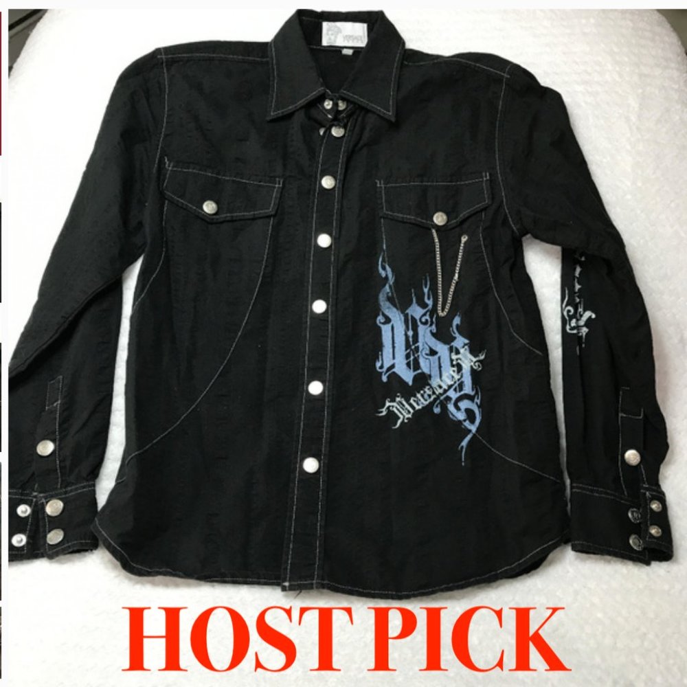 Versace Young bottom up logo long sleeve shirt